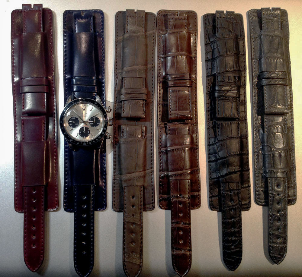 Newman Black Croco Leather Watch Strap