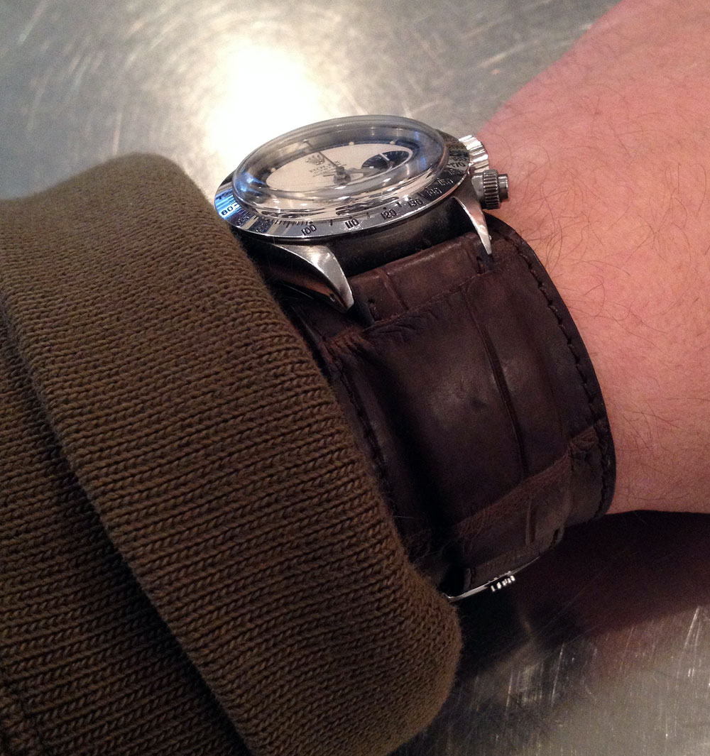 Newman Black Croco Leather Watch Strap