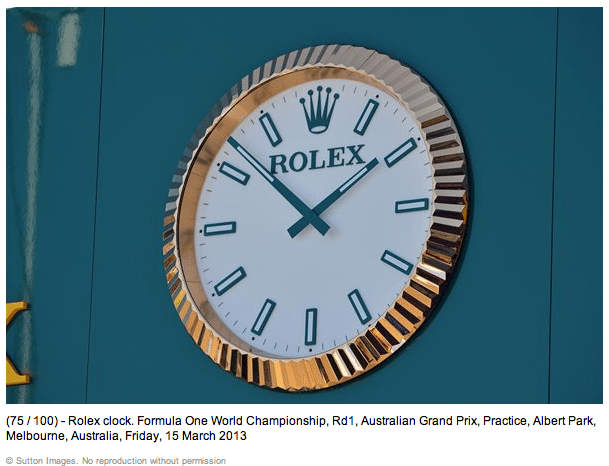 f1 rolex clock