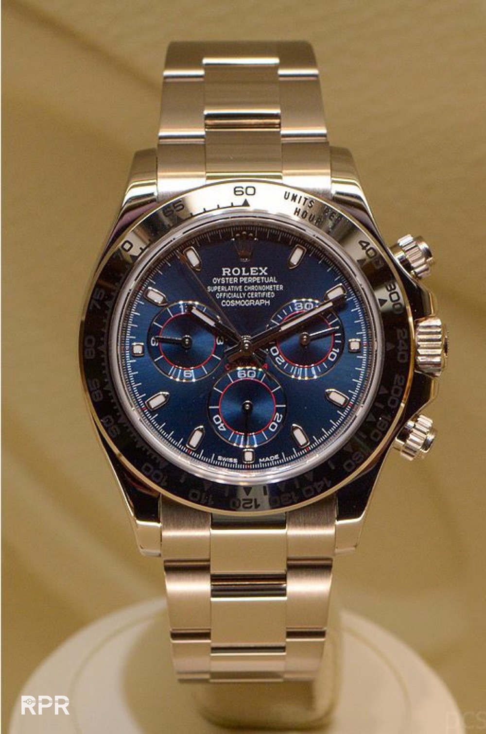 rolex daytona stainless steel blue dial