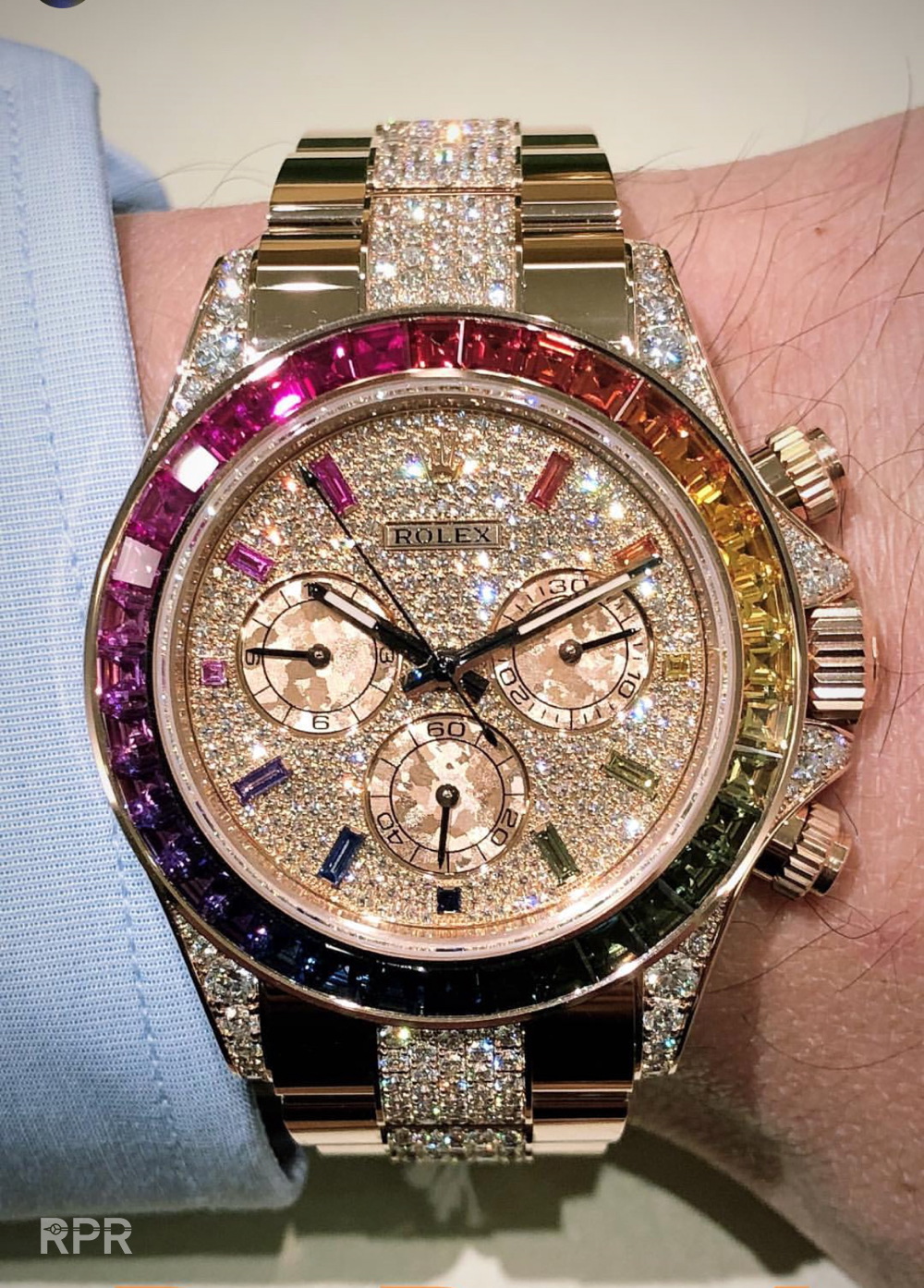 rolex rainbow full diamond